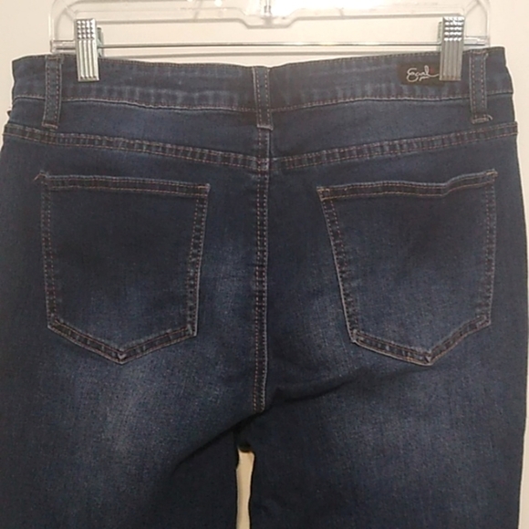 Earl - Women's Skinny Ankle Blue Jeans with Red Stripe - Size 14 - Picture 4 of 7